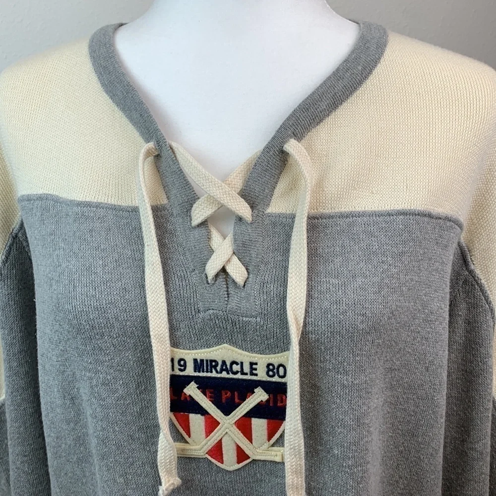 Vintage T. Dalton USA ‘80 Lake Placid hockey cotton V neck jersey unisex sweater